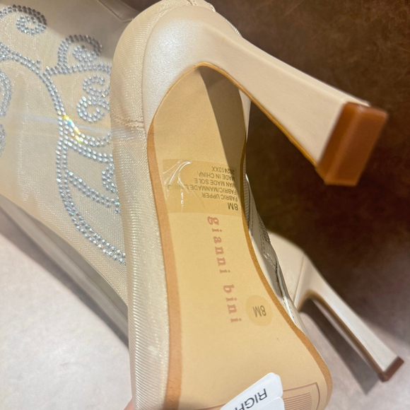 Gianni Bini Women's Heeled Boots | Size 8 
Beige with Silver Rhinestones - Picture 9 of 11